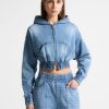 Maniere De Voir Washed Denim Jersey Hoodie | Tracksuits