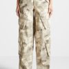 Maniere De Voir High Waisted Camo Cargo Pants - Beige | Cargo Pants & Joggers