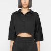 Maniere De Voir Pleated Cropped Shirt | Shirts