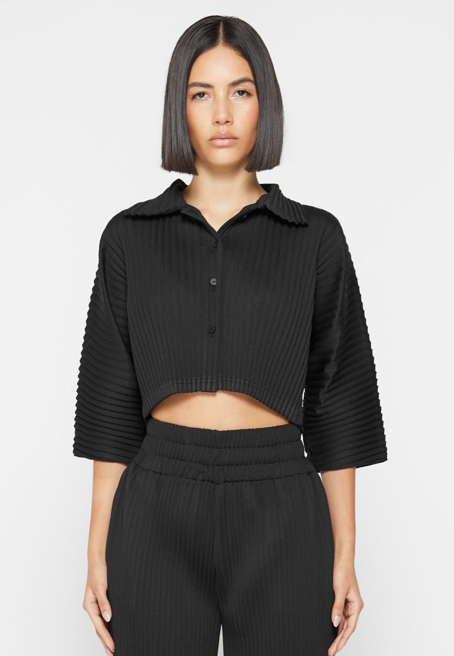 Maniere De Voir Pleated Cropped Shirt | Shirts