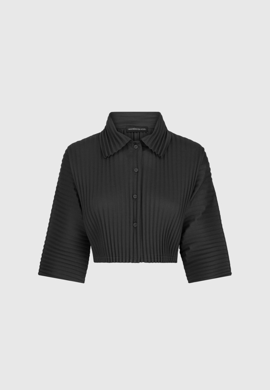 Maniere De Voir Pleated Cropped Shirt | Shirts