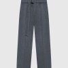 Maniere De Voir Wool Blend Marl Belted Trousers | Modern Tailoring