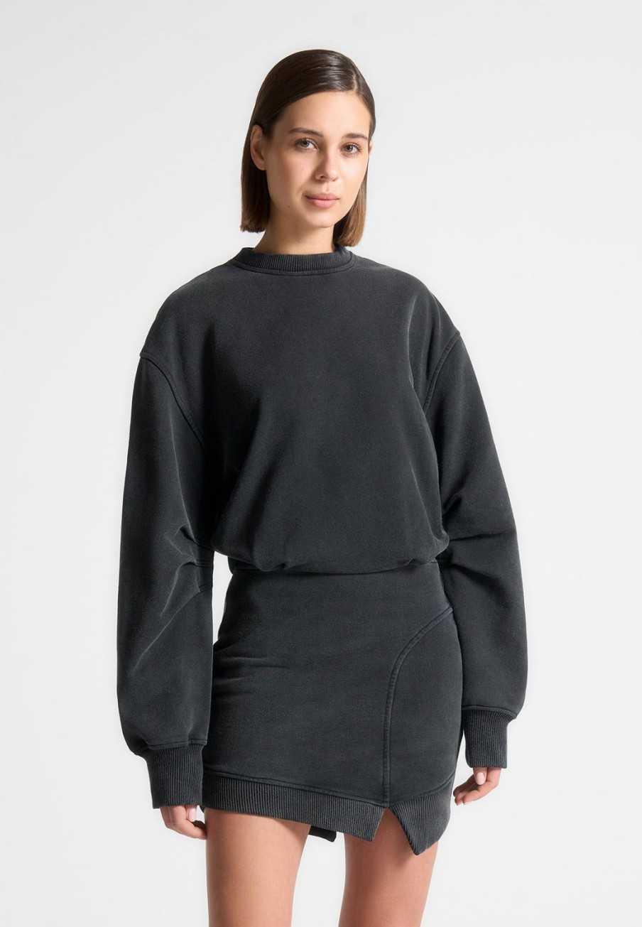 Maniere De Voir Asymmetric Hem Jumper Dress | Dresses