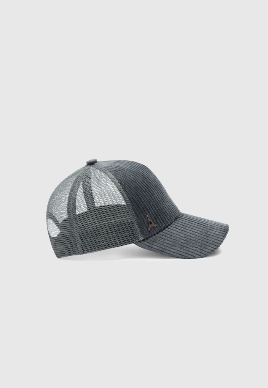 Maniere De Voir Corduroy Trucker Cap - Steel | Hats