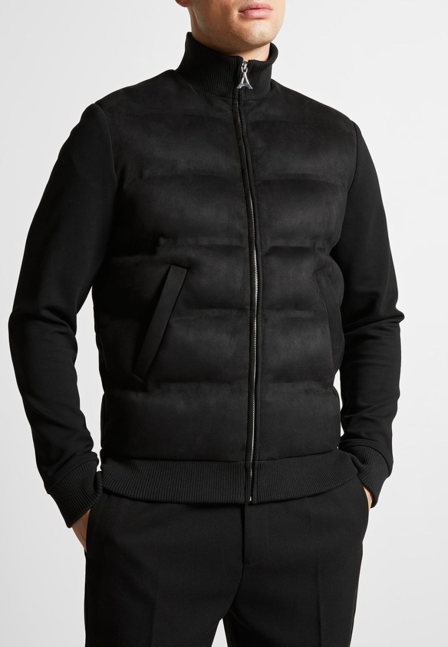 Maniere De Voir Vegan Suede & Jersey Heat Seal Jacket | Jackets