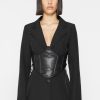 Maniere De Voir Blazer With Vegan Leather Corset | Blazers & Waistcoats