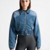 Maniere De Voir Padded Cropped Denim Bomber Jacket | Jackets