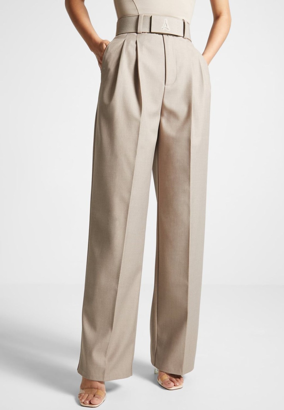 Maniere De Voir Tailored Pleated Trousers With Eiffel Belt | Matching Sets