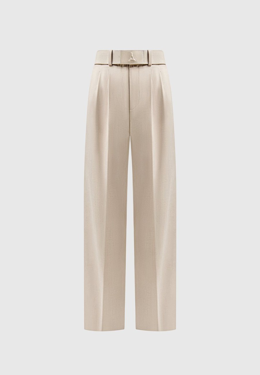 Maniere De Voir Tailored Pleated Trousers With Eiffel Belt | Matching Sets