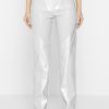 Maniere De Voir Vegan Leather Metallic Trousers | Matching Sets