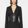 Maniere De Voir Blazer With Vegan Leather Corset | Matching Sets