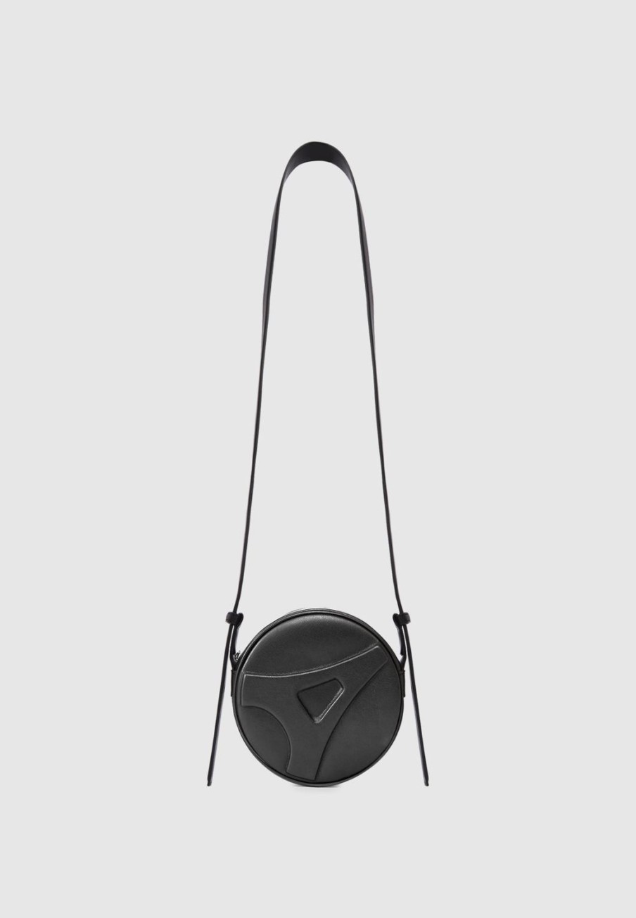 Maniere De Voir Vegan Leather Embossed Eiffel Round Bag | Bags