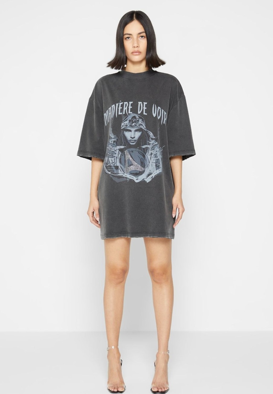 Maniere De Voir Oversized Rhinestone T-Shirt Dress | Dresses