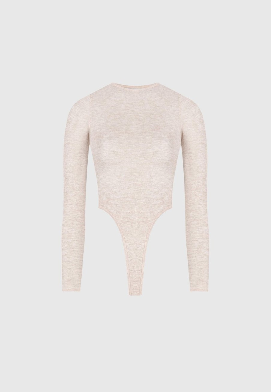 Maniere De Voir Eternelle Sheer Long Sleeve Bodysuit | Bodysuits