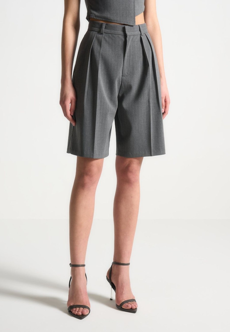 Maniere De Voir Pinstripe Tailored City Shorts | Matching Sets