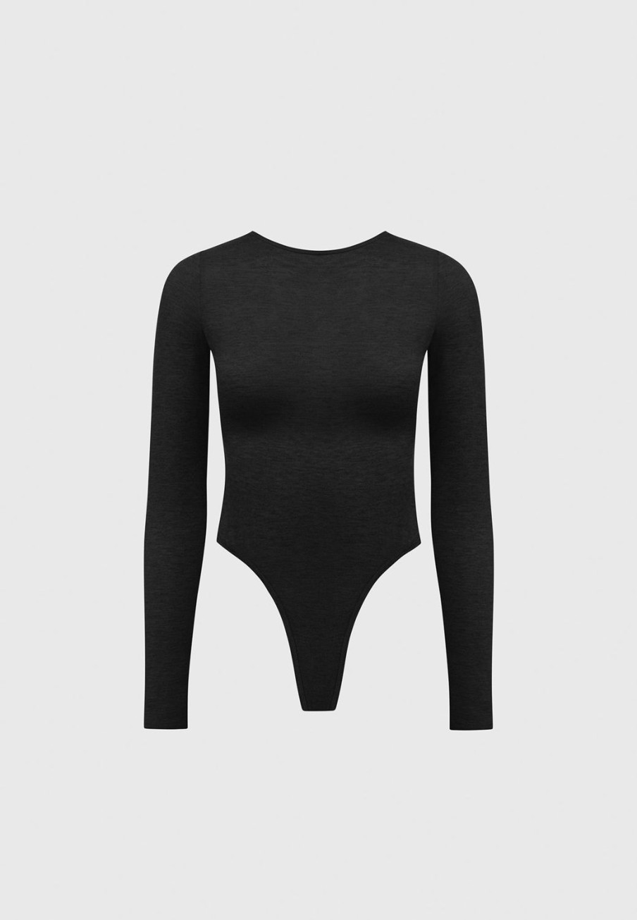 Maniere De Voir Eternelle Sheer Long Sleeve Bodysuit | Bodysuits