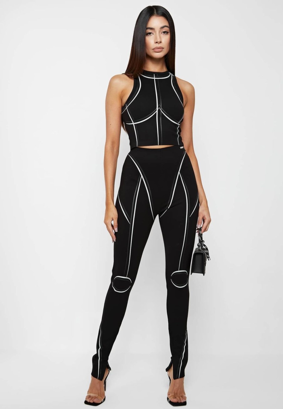 Maniere De Voir Sketch High Waisted Bandage Leggings | Matching Sets