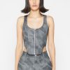 Maniere De Voir Vintage Marble Leather Corset Top - Washed | Matching Sets