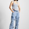 Maniere De Voir Strap Detail Cargo Jeans | Jeans