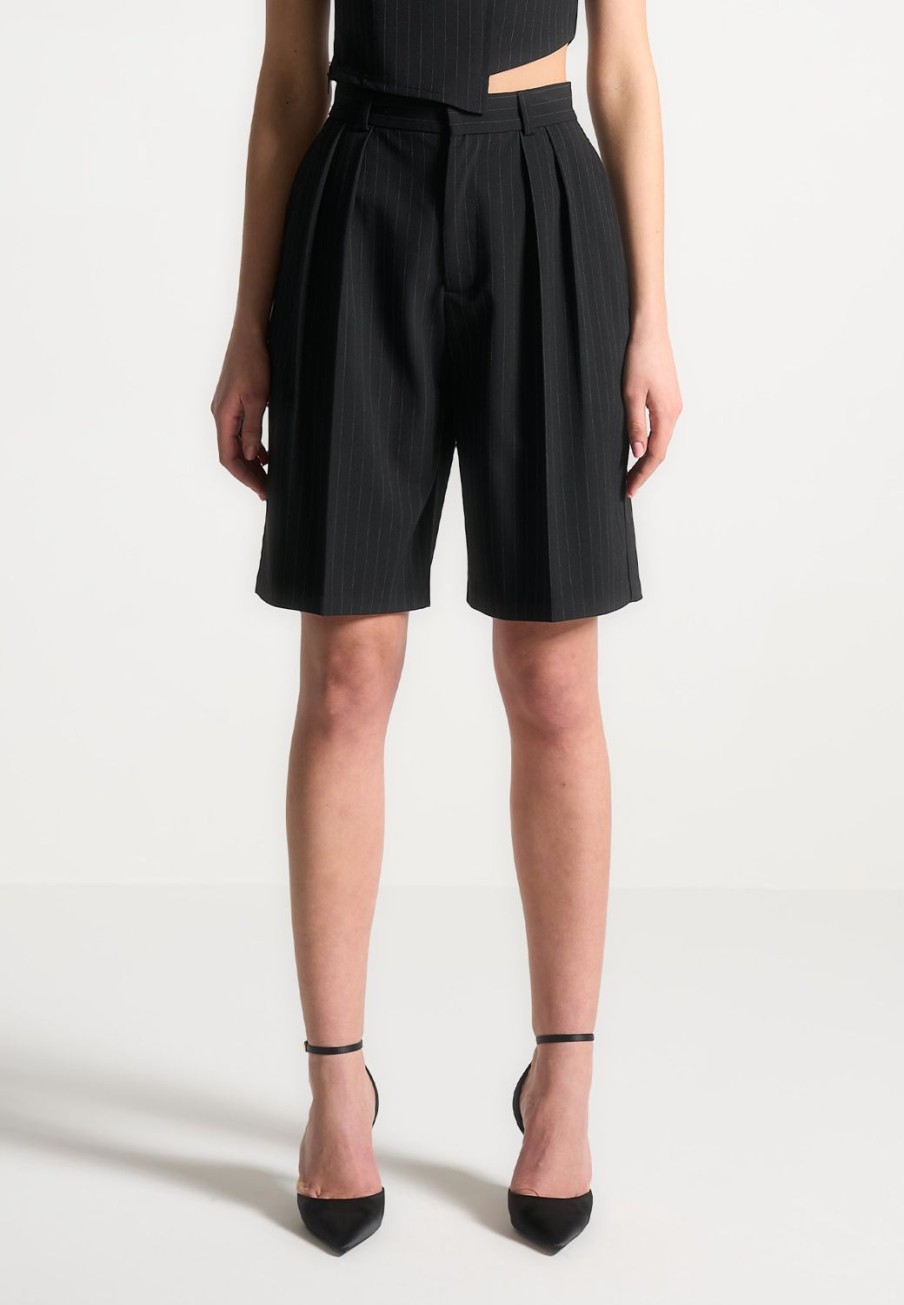 Maniere De Voir Pinstripe Tailored City Shorts | Shorts