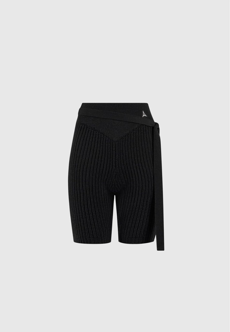 Maniere De Voir Tie-Up Knitted Cycling Shorts | Shorts