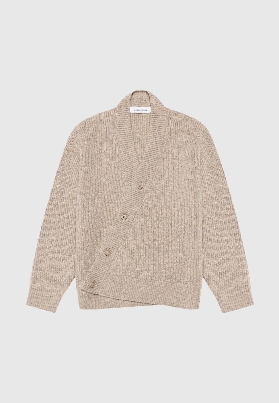 Maniere De Voir Double Breasted Brushed Knit Cardigan | Knitwear