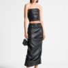 Maniere De Voir Tacked Vegan Leather Midaxi Skirt | Matching Sets