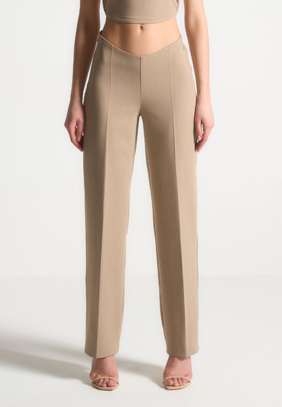 Maniere De Voir Curved Waist Tailored Trousers | Matching Sets