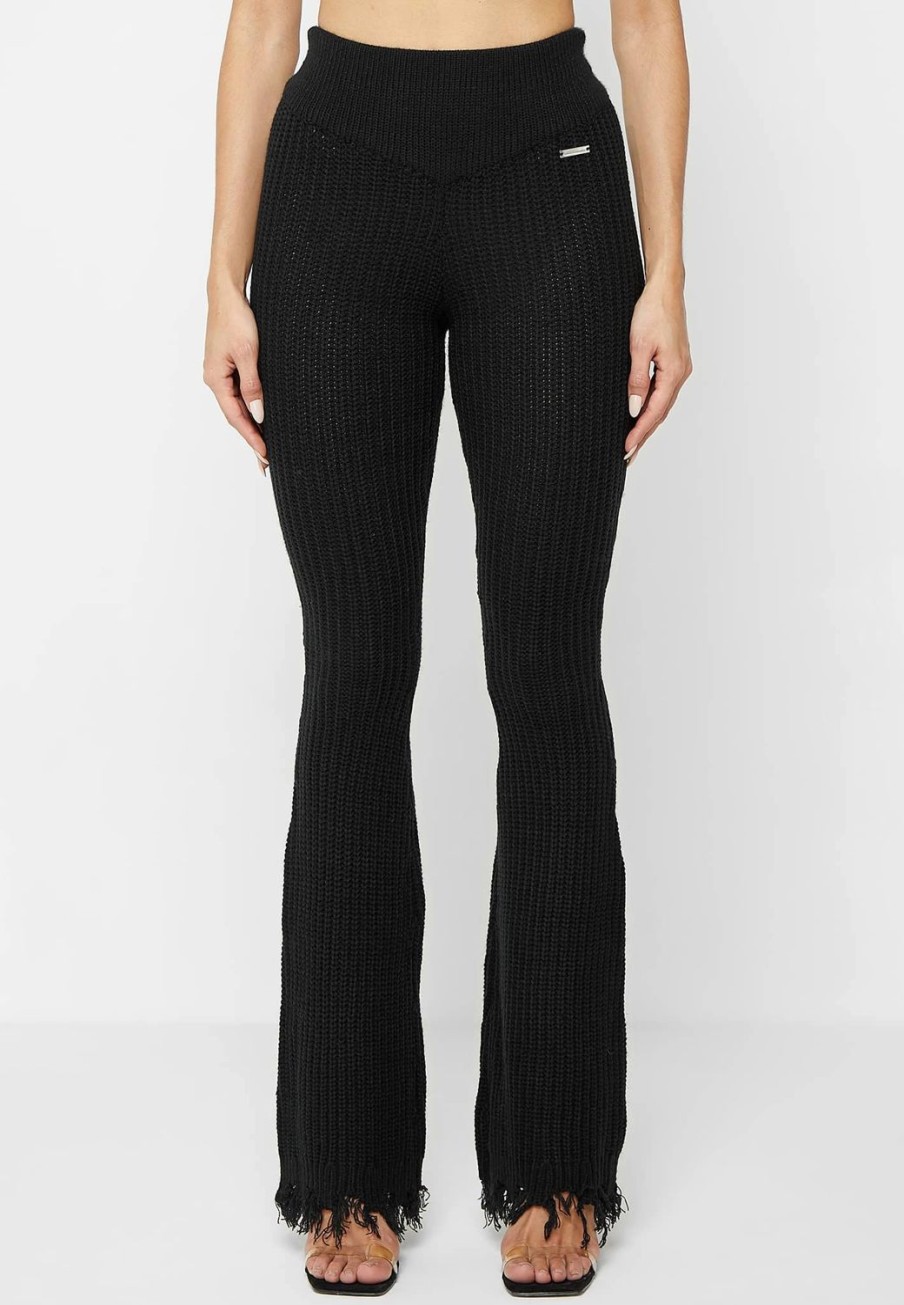 Maniere De Voir Distressed Knitted Fit And Flare Leggings | Knitwear