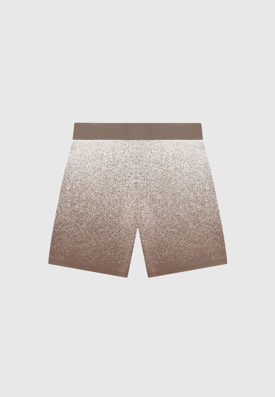 Maniere De Voir Ombre Knit Shorts - Taupe/White | Knitwear