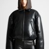 Maniere De Voir Vegan Leather Padded Bomber Jacket | Jackets