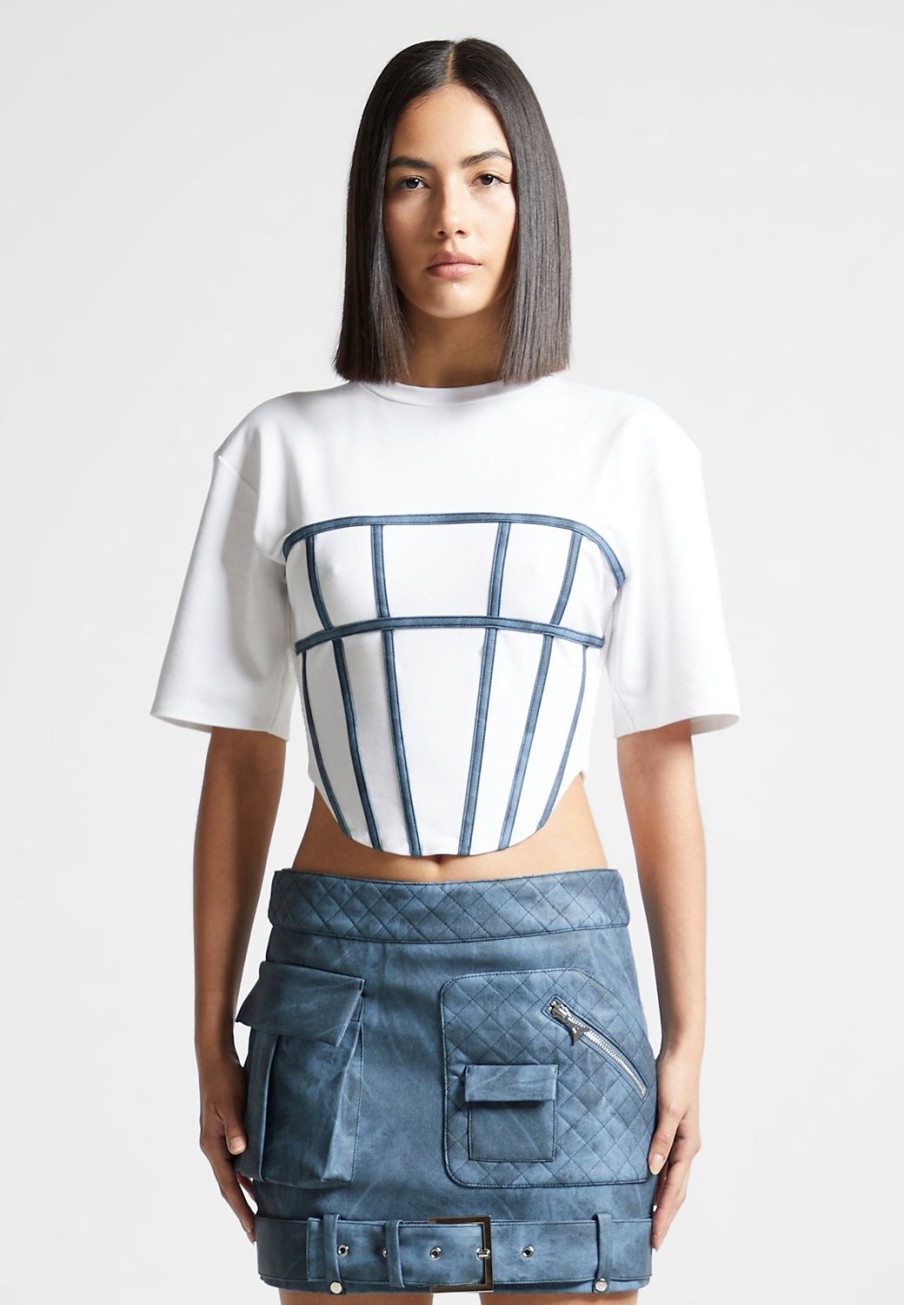 Maniere De Voir Corset T Shirt | Tops & T Shirts