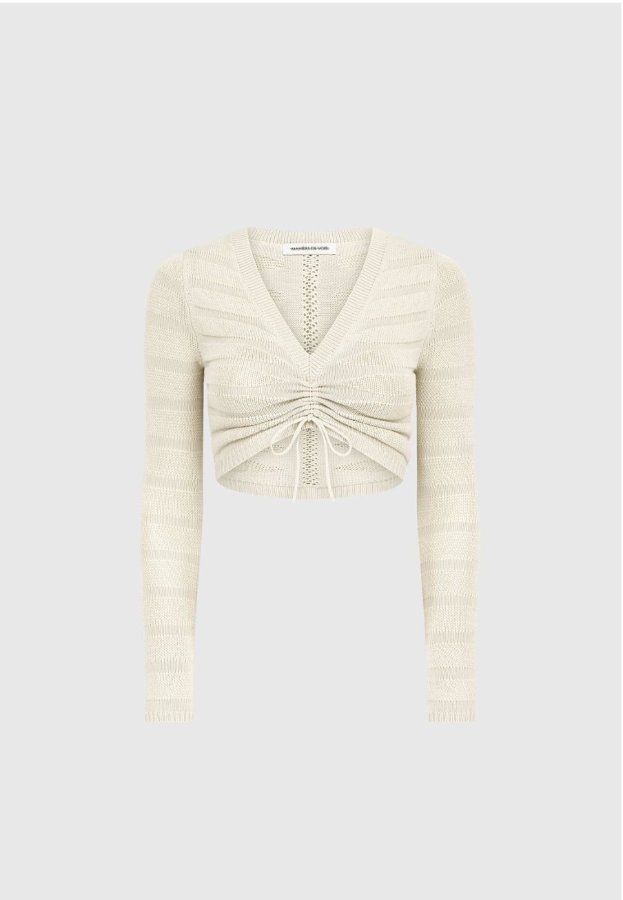 Maniere De Voir Contour Knit Long Sleeve Top | Matching Sets