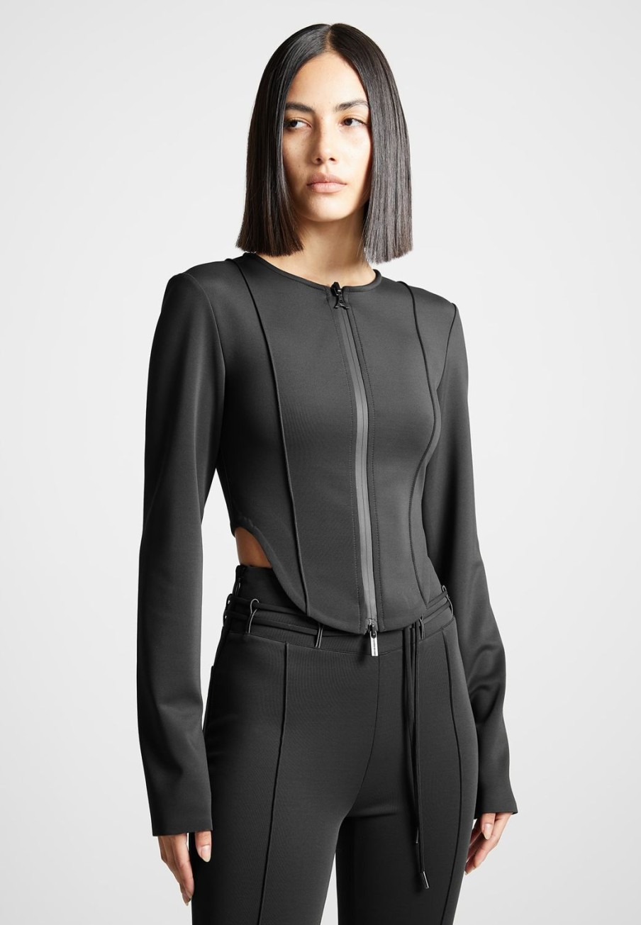 Maniere De Voir Neoprene Corset Jacket | Tops & T Shirts