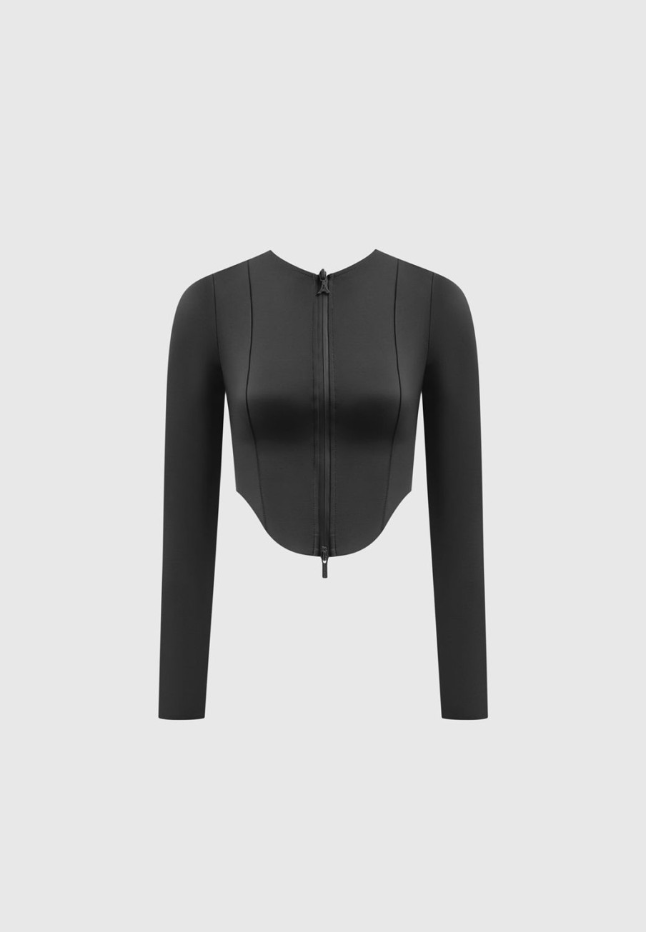 Maniere De Voir Neoprene Corset Jacket | Tops & T Shirts