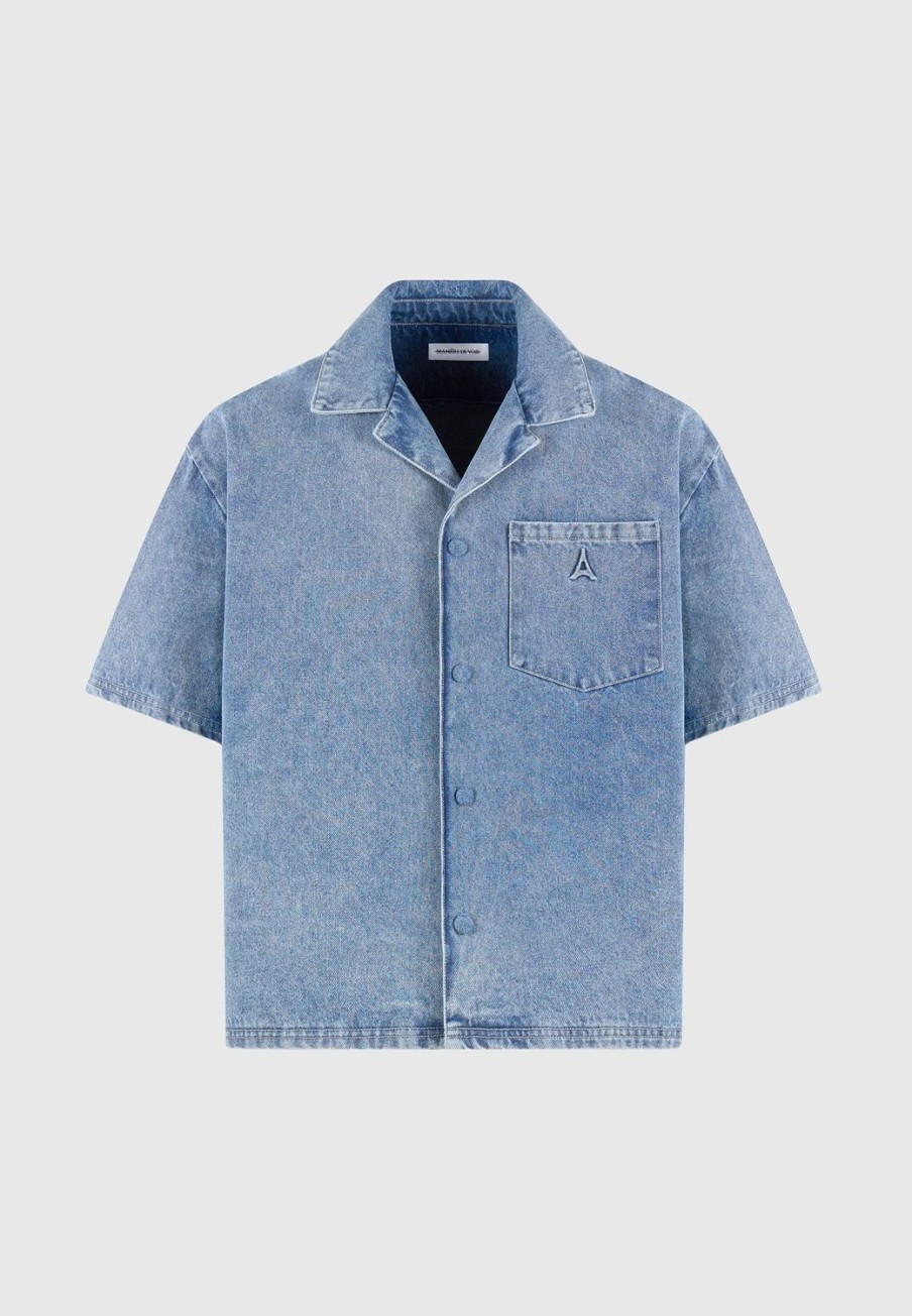 Maniere De Voir Boxy Denim Revere Shirt | Shirts