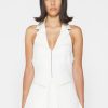 Maniere De Voir Open Back Waistcoat With Vegan Leather | Matching Sets