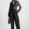 Maniere De Voir Vegan Leather Blazer Bodysuit | Bodysuits