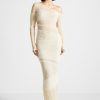 Maniere De Voir Off Shoulder Knitted Maxi Dress | Dresses