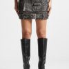 Maniere De Voir Vintage Vegan Leather Cargo Mini Skirt | Skirts