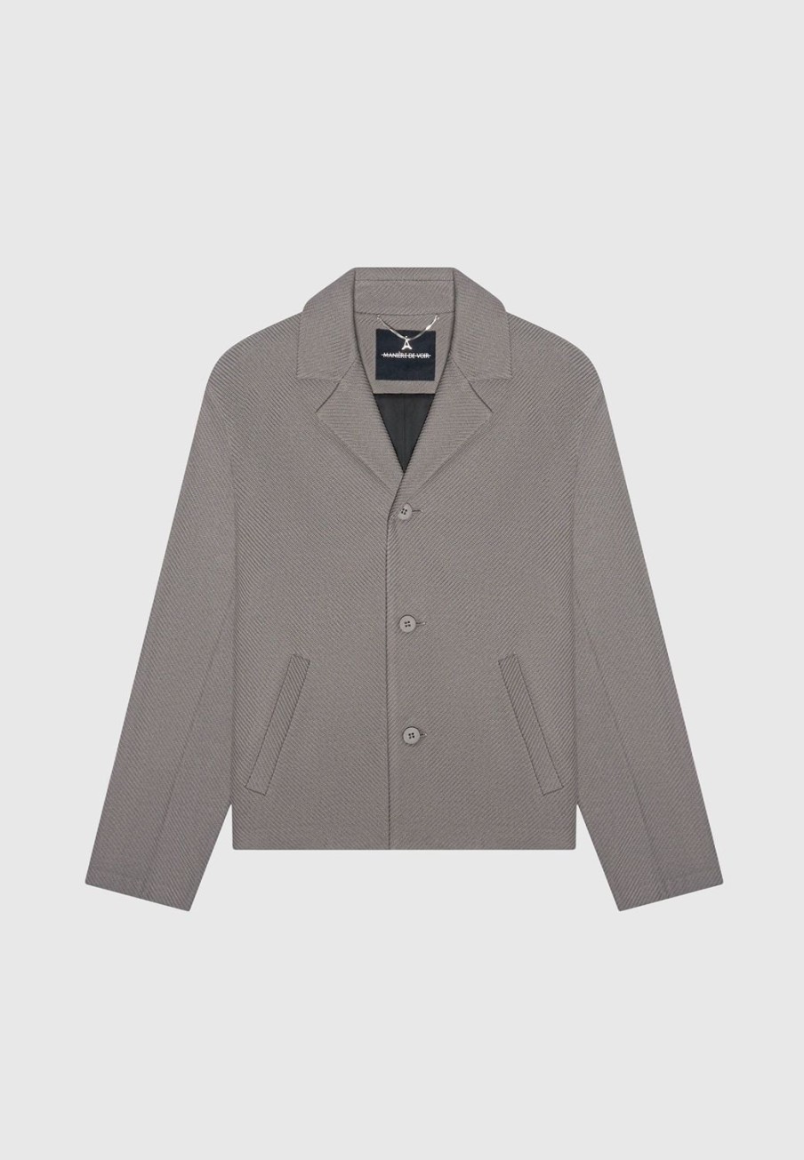 Maniere De Voir Revere Collar Twill Jacket | Jackets