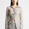 Maniere De Voir Lace Mesh Contour Shirt | Matching Sets