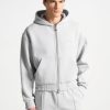 Maniere De Voir Eternel 420Gsm Eiffel Embossed Zip Hoodie | Casual Co-Ords