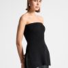 Maniere De Voir Rib Knit Longline Bandeau Top | Knitwear