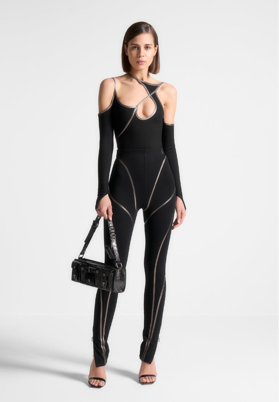 Maniere De Voir Chrome Piped Contour Bodysuit | Matching Sets