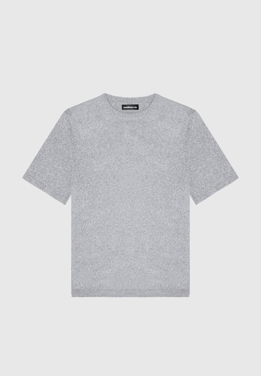 Maniere De Voir Boucle Knit Oversized Fit T-Shirt | T-Shirts & Tops